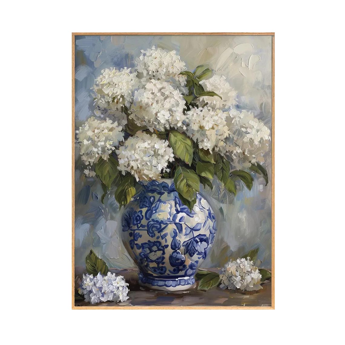 White Hydrangea Vase Wall Art #FL072