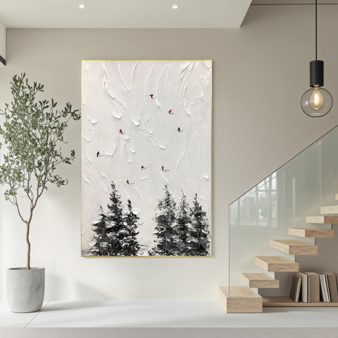 Minimal Black & White Landscape Painting #PB001