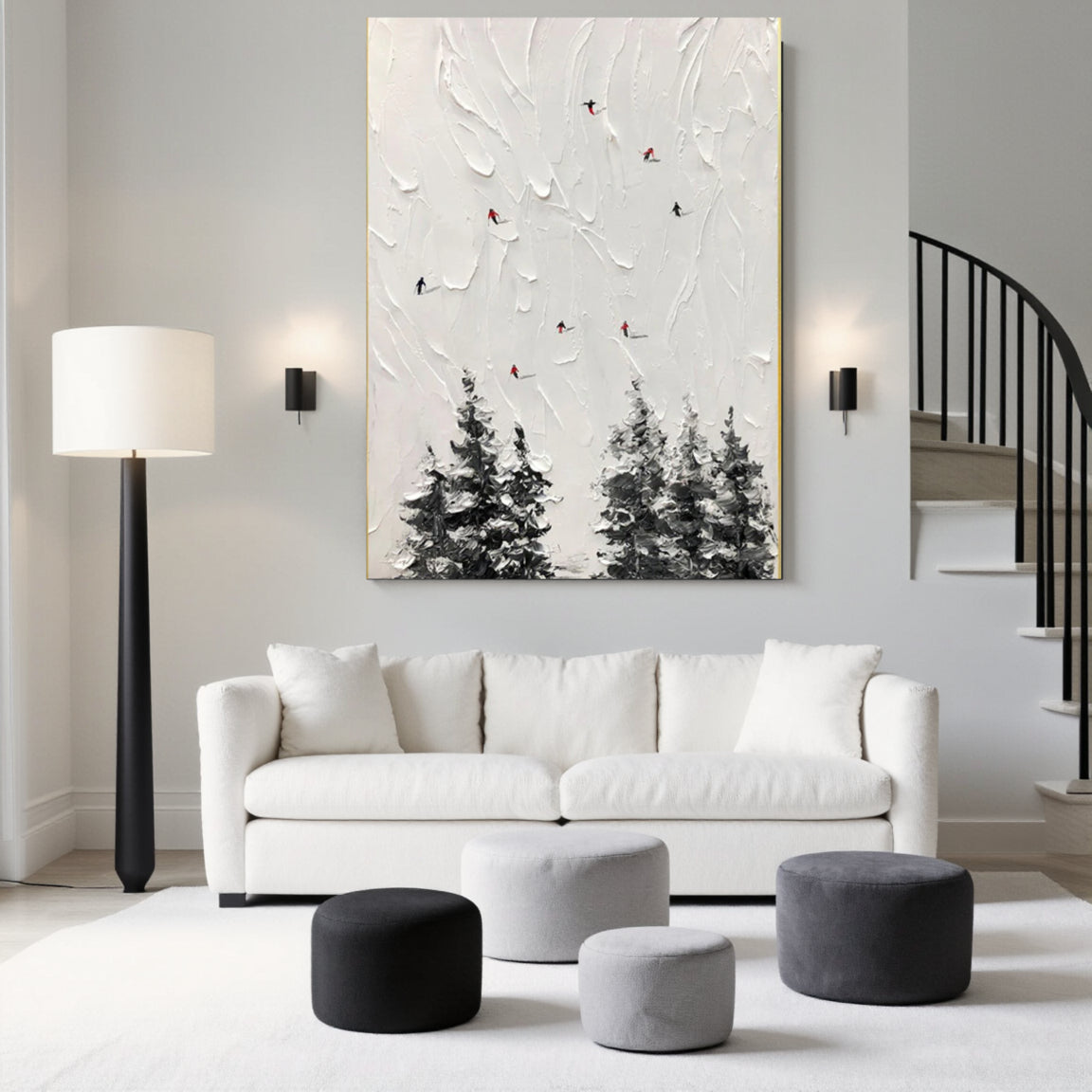 Minimal Black & White Landscape Painting #PB001