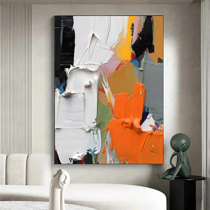 Colorful Abstract Textured Painting Canvas #AT006