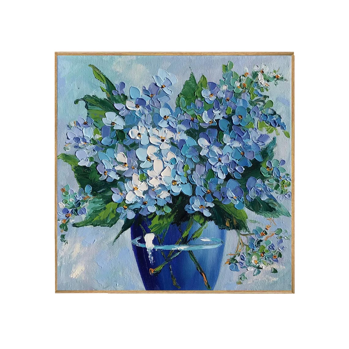 Blue Hydrangea Vase Wall Art #FL076