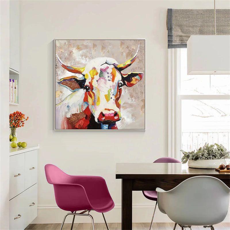 Abstract Animal Art Cow Texture Wall Art #AT027
