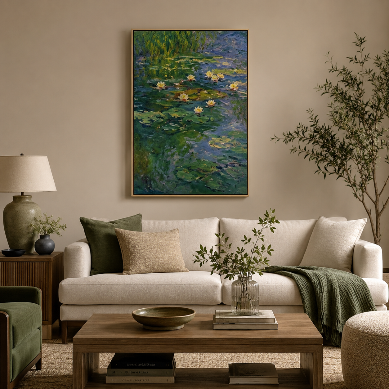 Water Lily Pond Landscape Wall Art #LS016