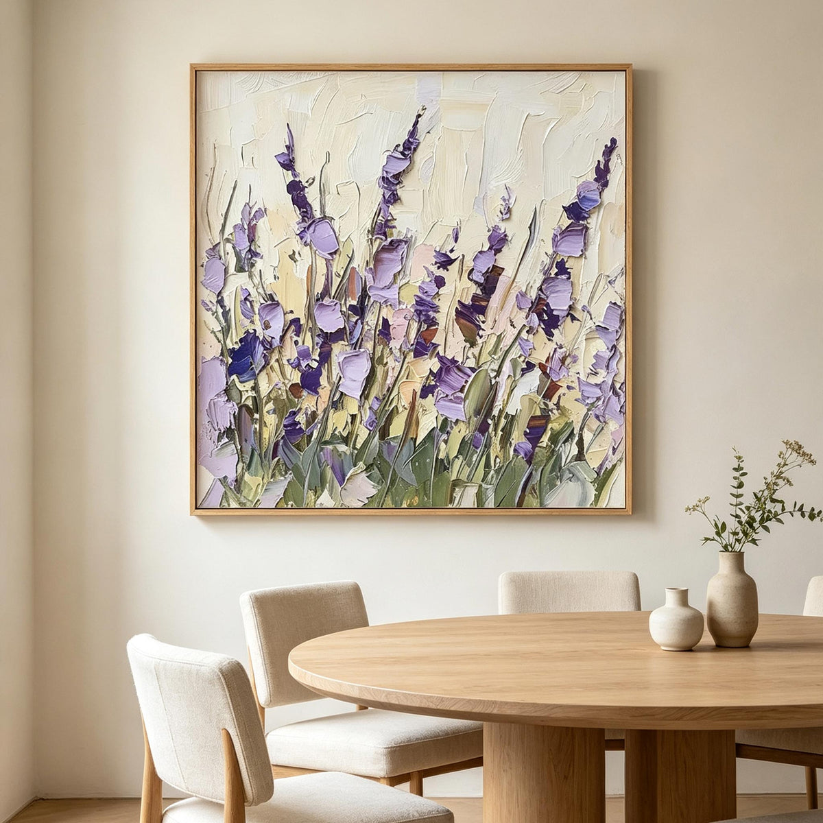 Purple Wildflower Textured Wall Art #FL077