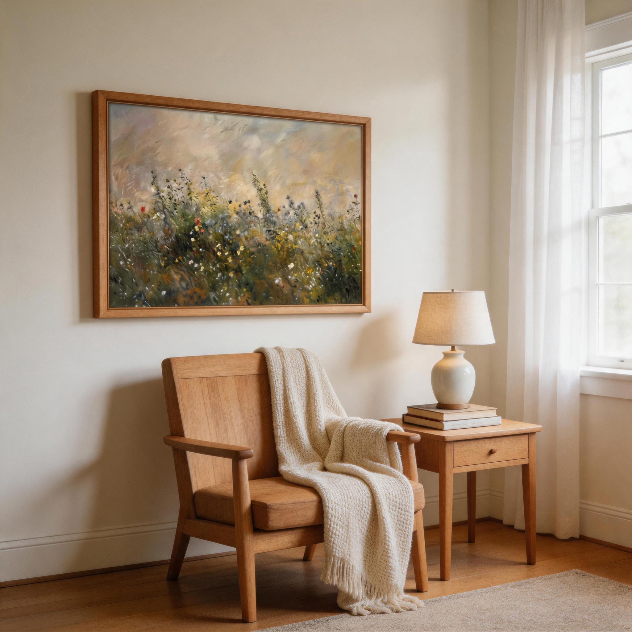 Wildflower Meadow Landscape Wall Art #FL024
