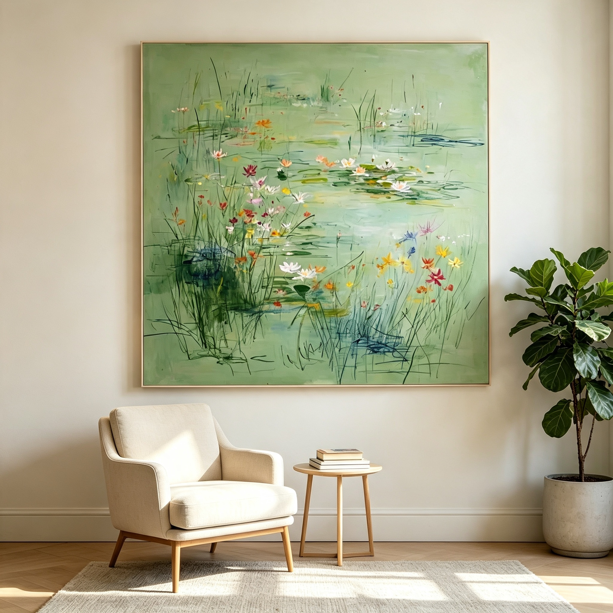 Green Pond Floral Wall Art #LS013