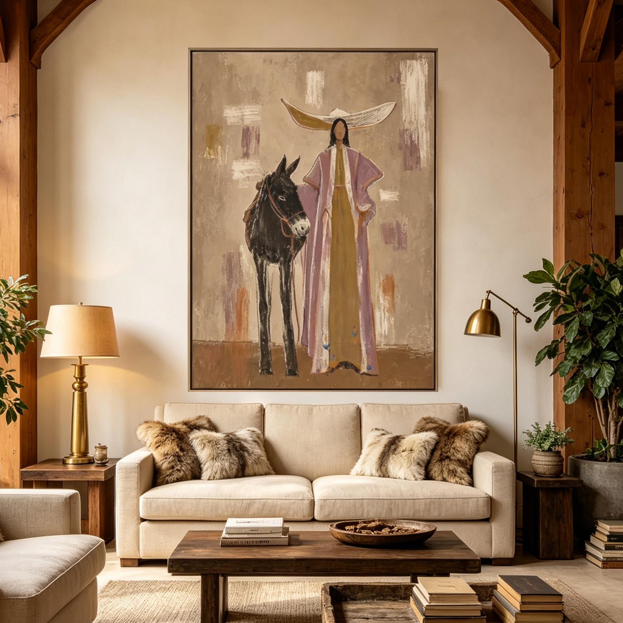 Companion of the Desert – Wabi-Sabi Figurative Painting #AN004
