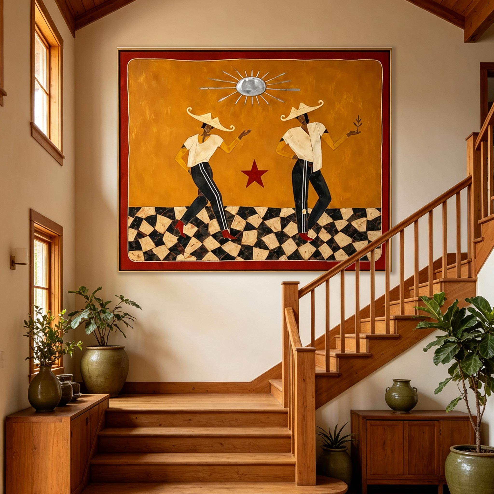 Dance Beneath the Sun – Folk Art Figurative Painting #CP074