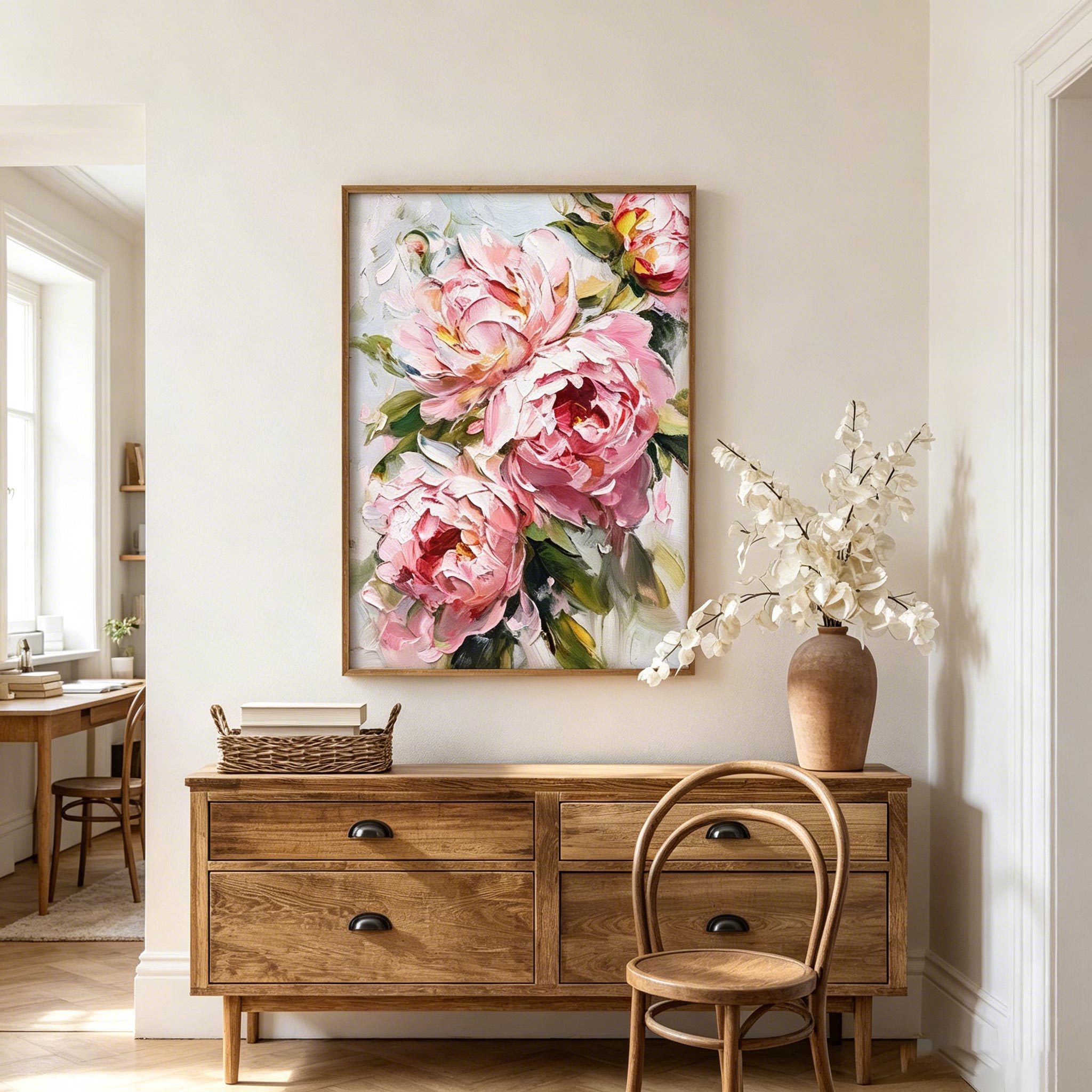Blush Peony Bouquet Wall Art #FL012