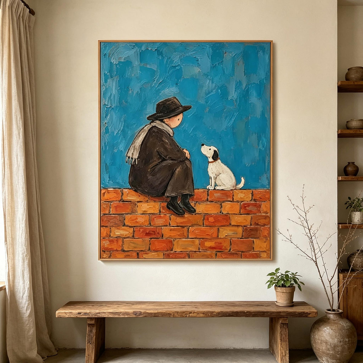 Person and Dog Wall Art #AN014