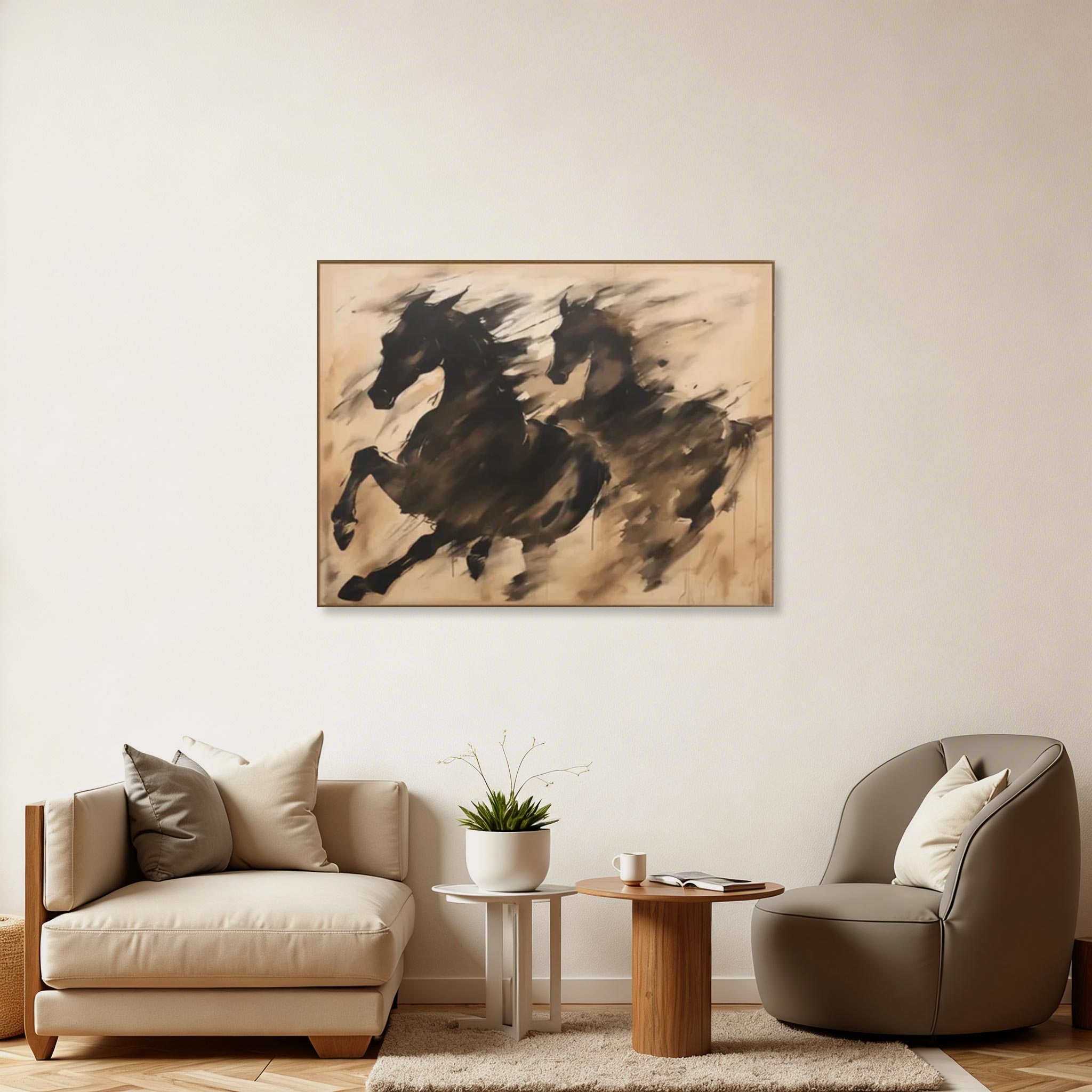 Abstract Running Horses Wall Art #HA005