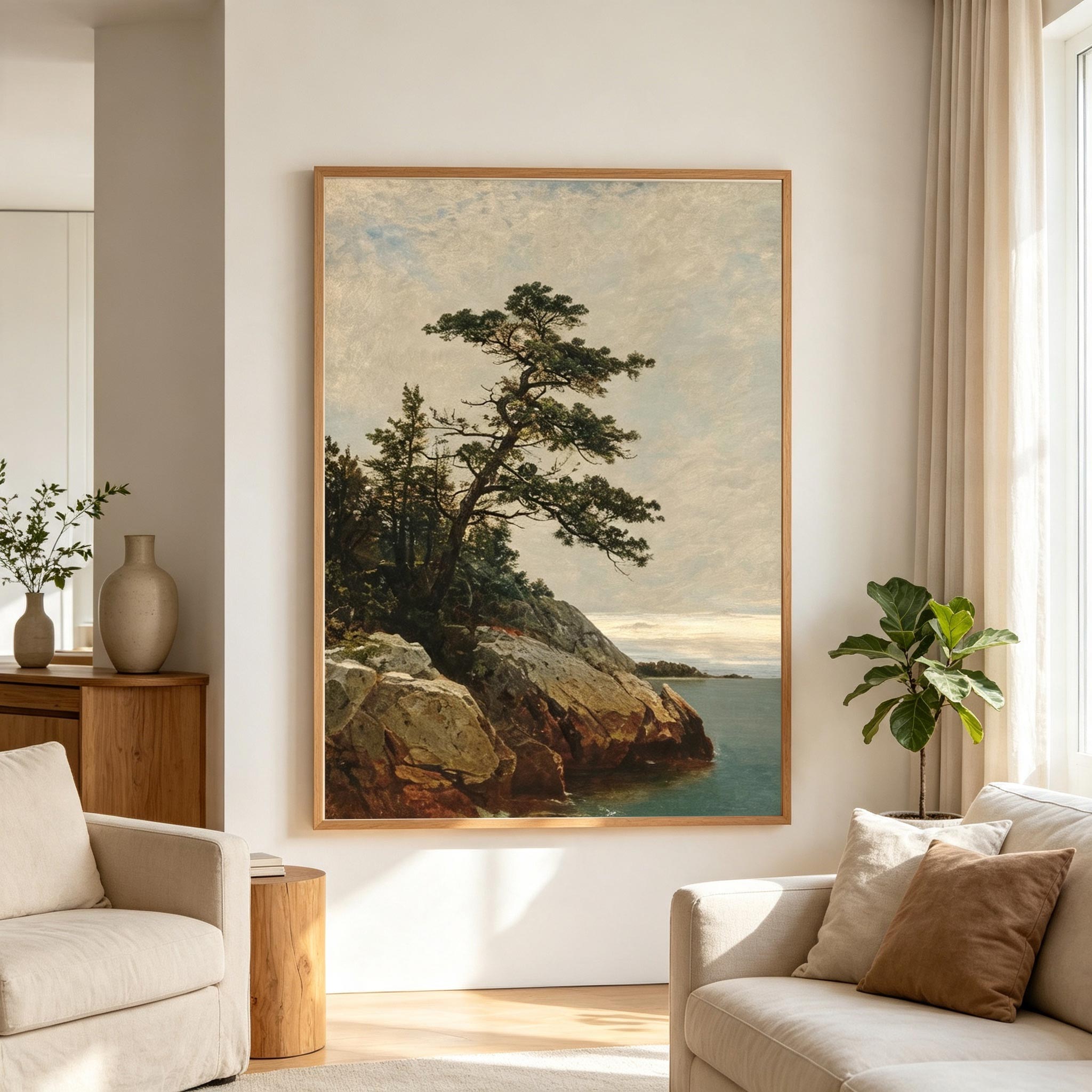 Rocky Coast Landscape Wall Art #LS021