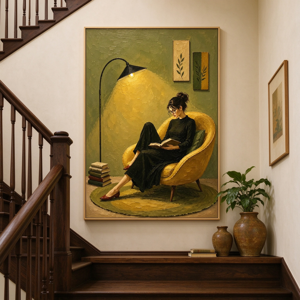 The Reading Nook – Textured Impasto Figurative Painting #CA008