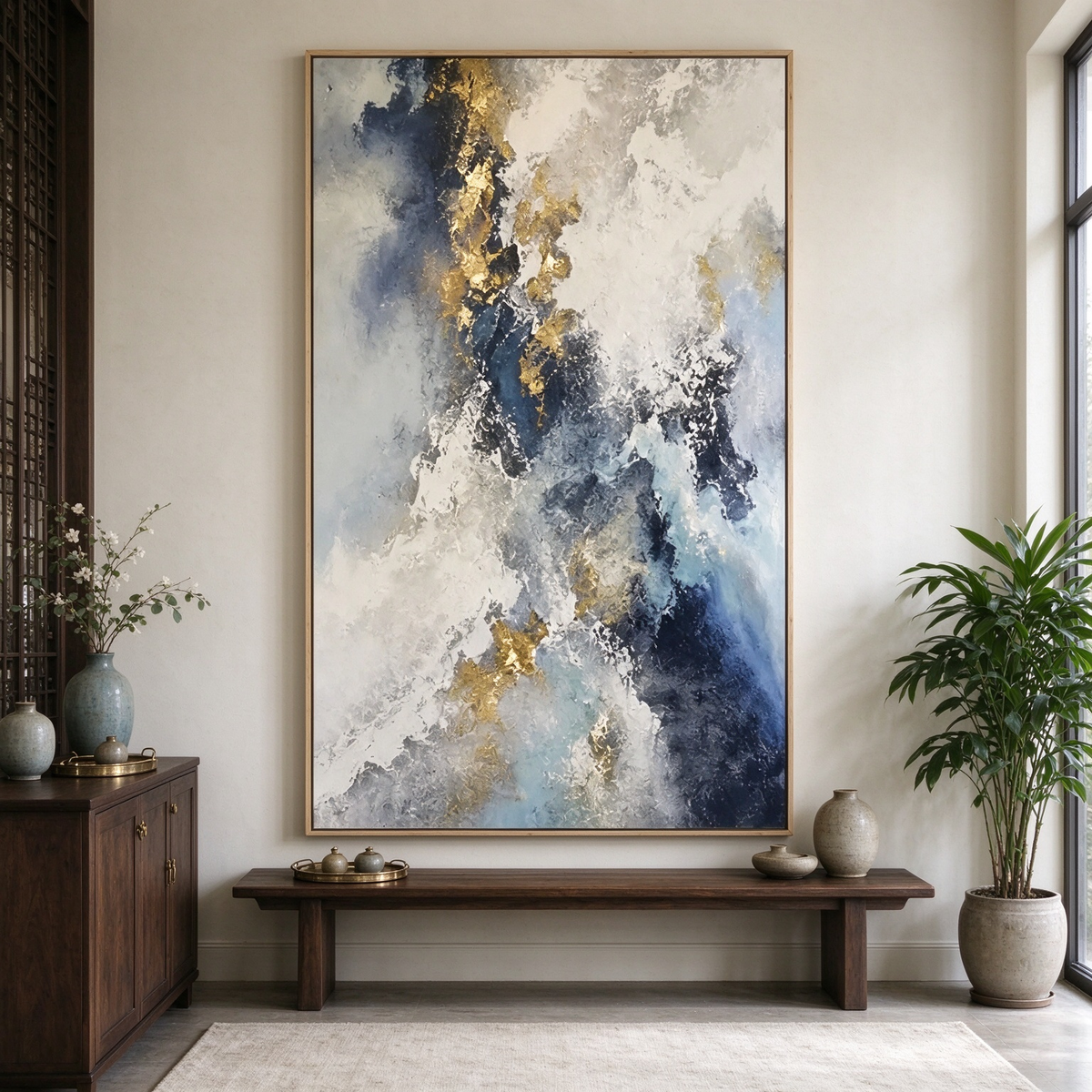 Golden Veins – Heavy Impasto Abstract Painting #CP086