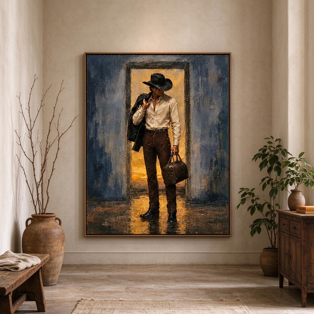 Golden Threshold – Impasto Western Figurative Painting #CA003