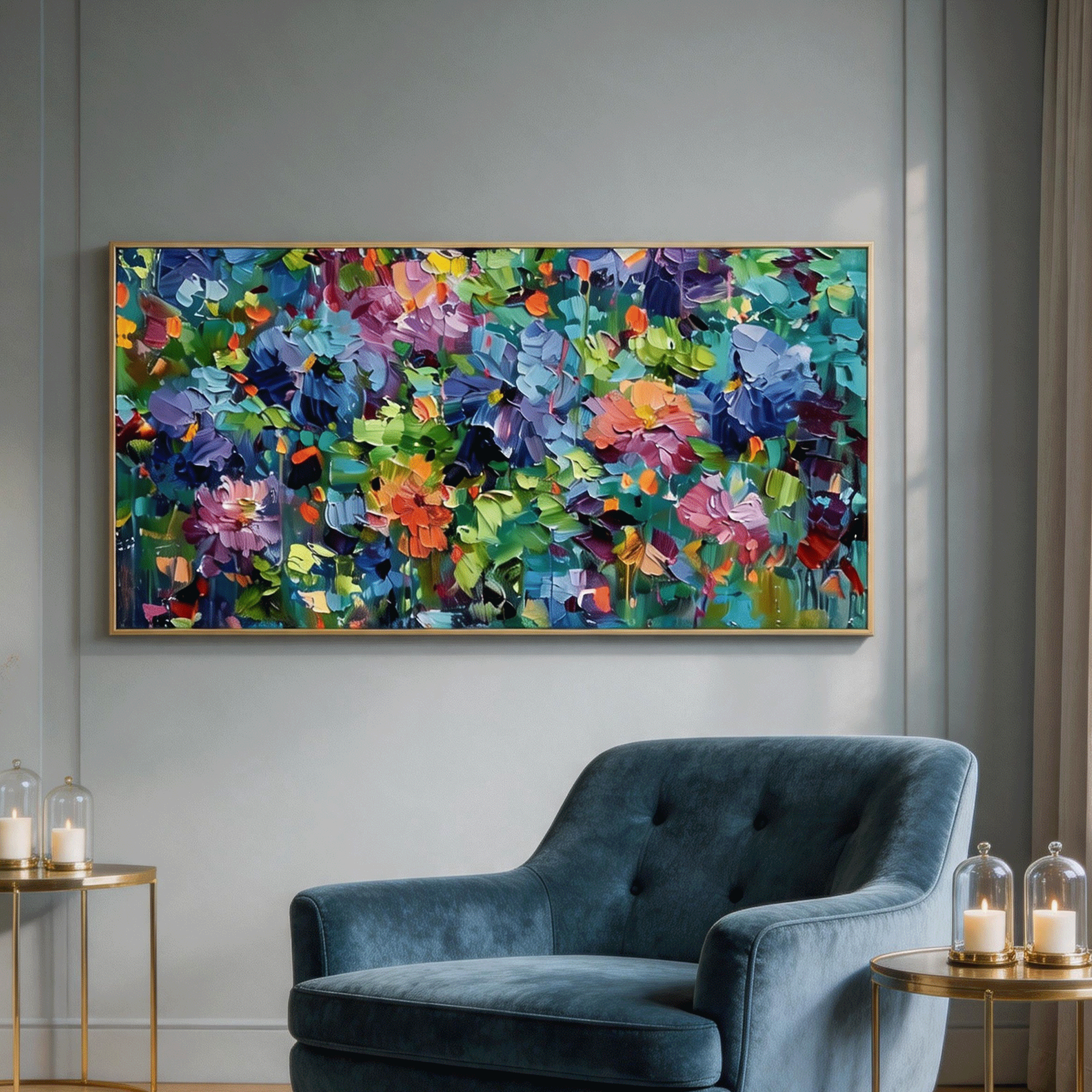 Colorful Abstract Floral Wall Art #FL078