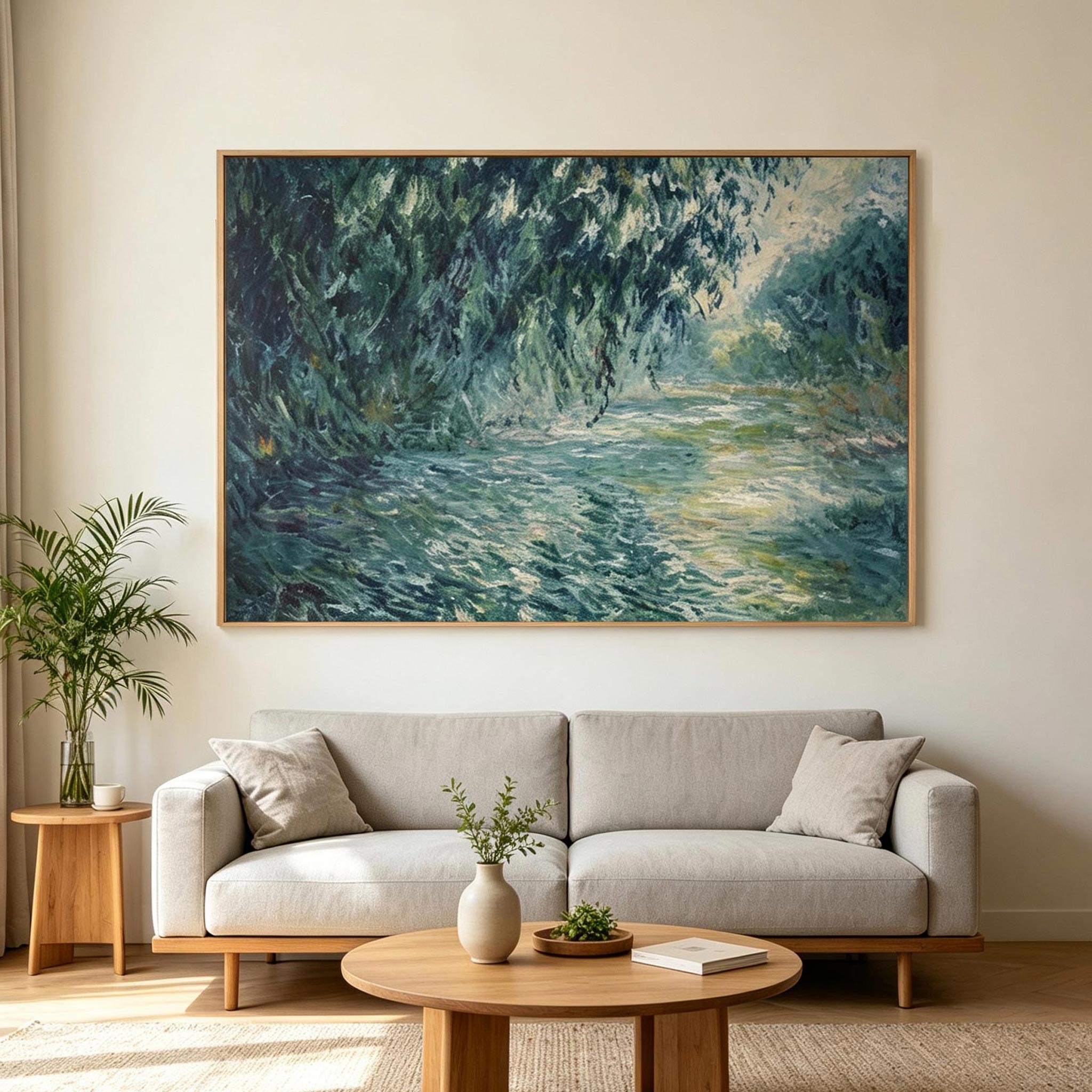 Impressionist River Landscape Wall Art #LS028
