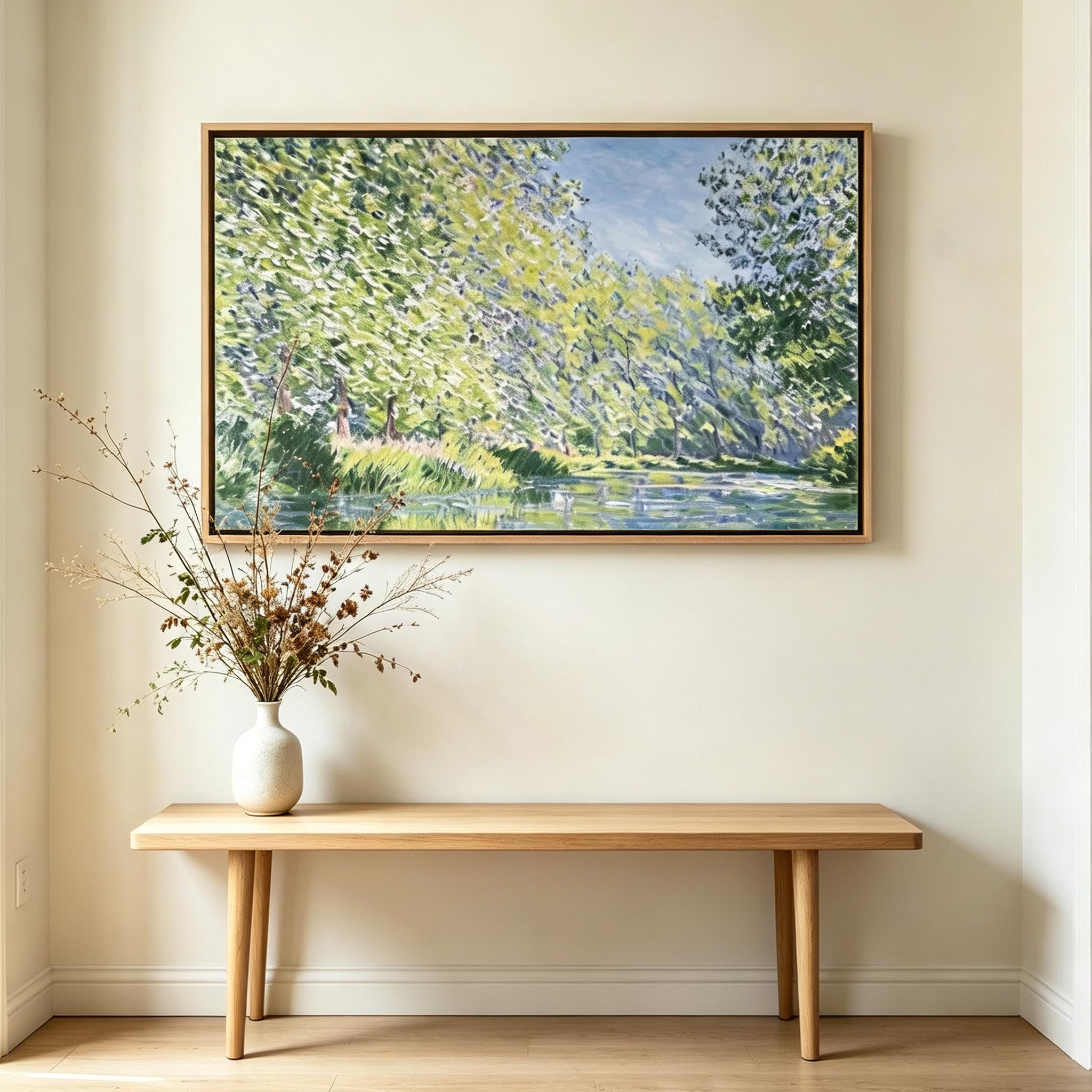 Sunlit River Landscape Wall Art #LS024
