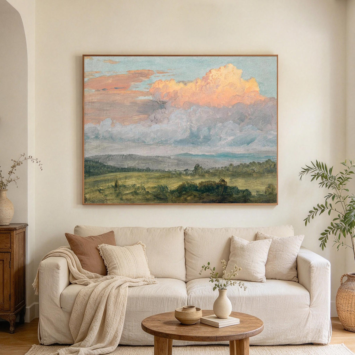 Pastel Sunset Clouds Landscape Wall Art #LS085