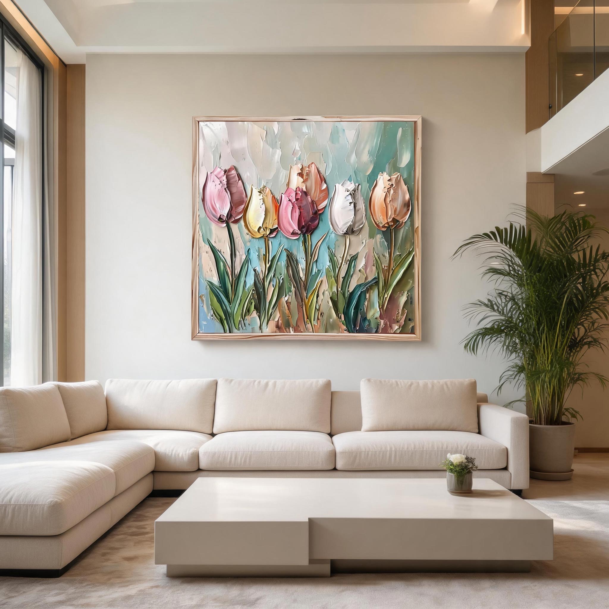Textured Tulip Wall Art #FL055