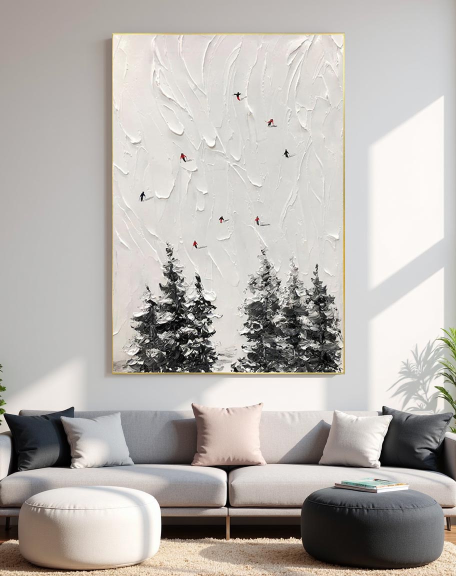 Minimal Black & White Landscape Painting #PB001