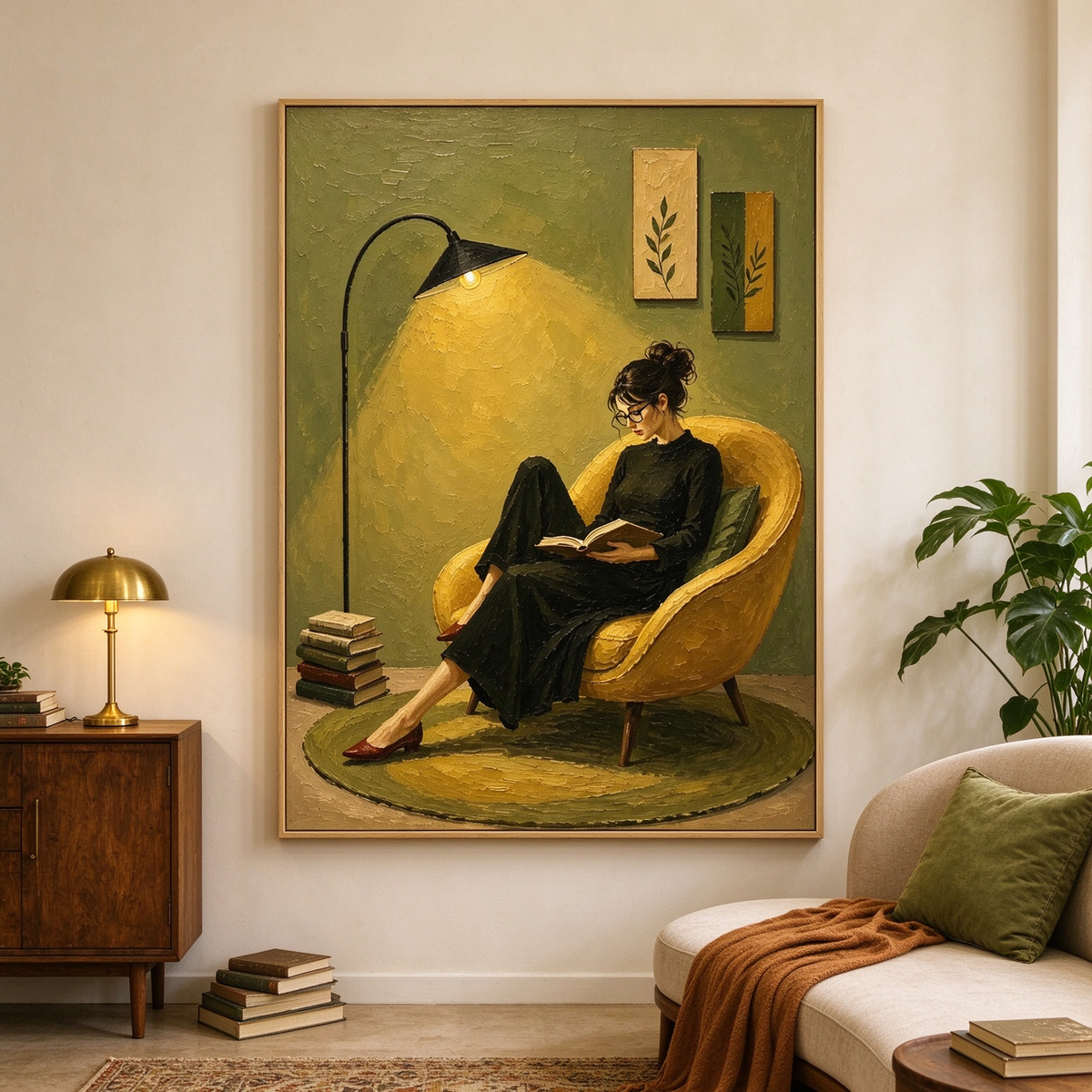 The Reading Nook – Textured Impasto Figurative Painting #CA008