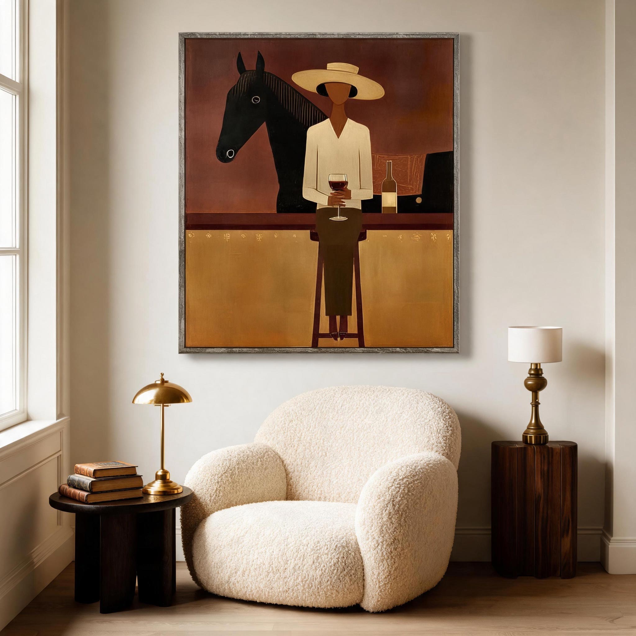 Equestrian Elegance | Modern Figurative Wall Art #HA046