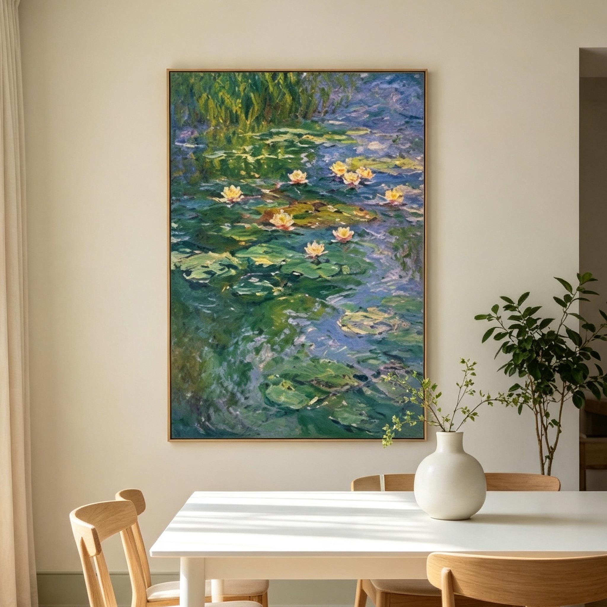 Water Lily Pond Landscape Wall Art #LS016
