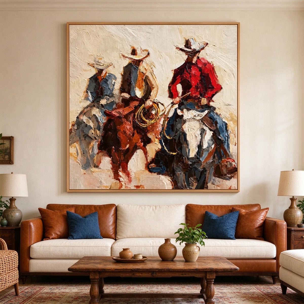Three Riders – Impressionist Western Cowboy Painting #CA002