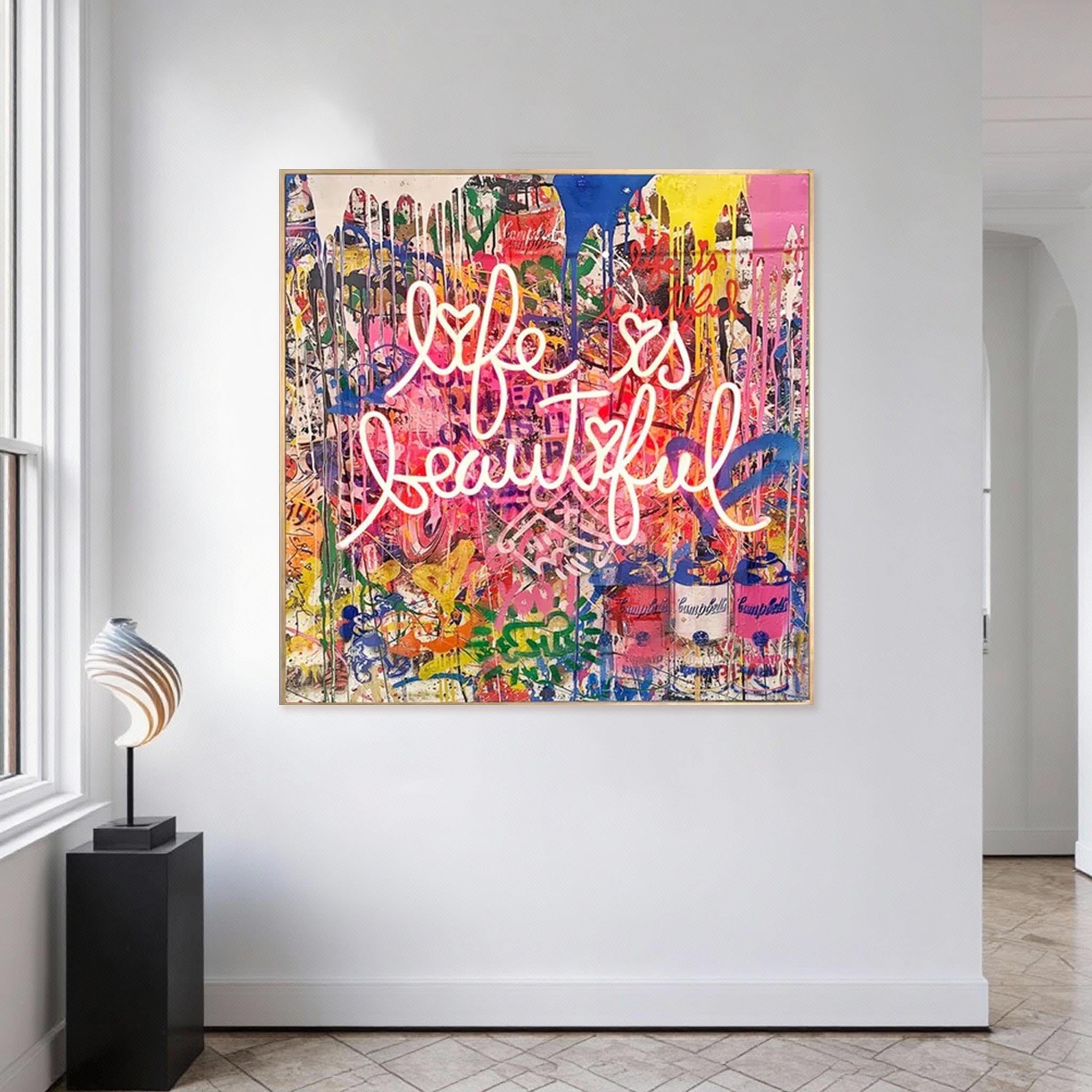 Life Is Beautiful Graffiti Wall Art #PP002