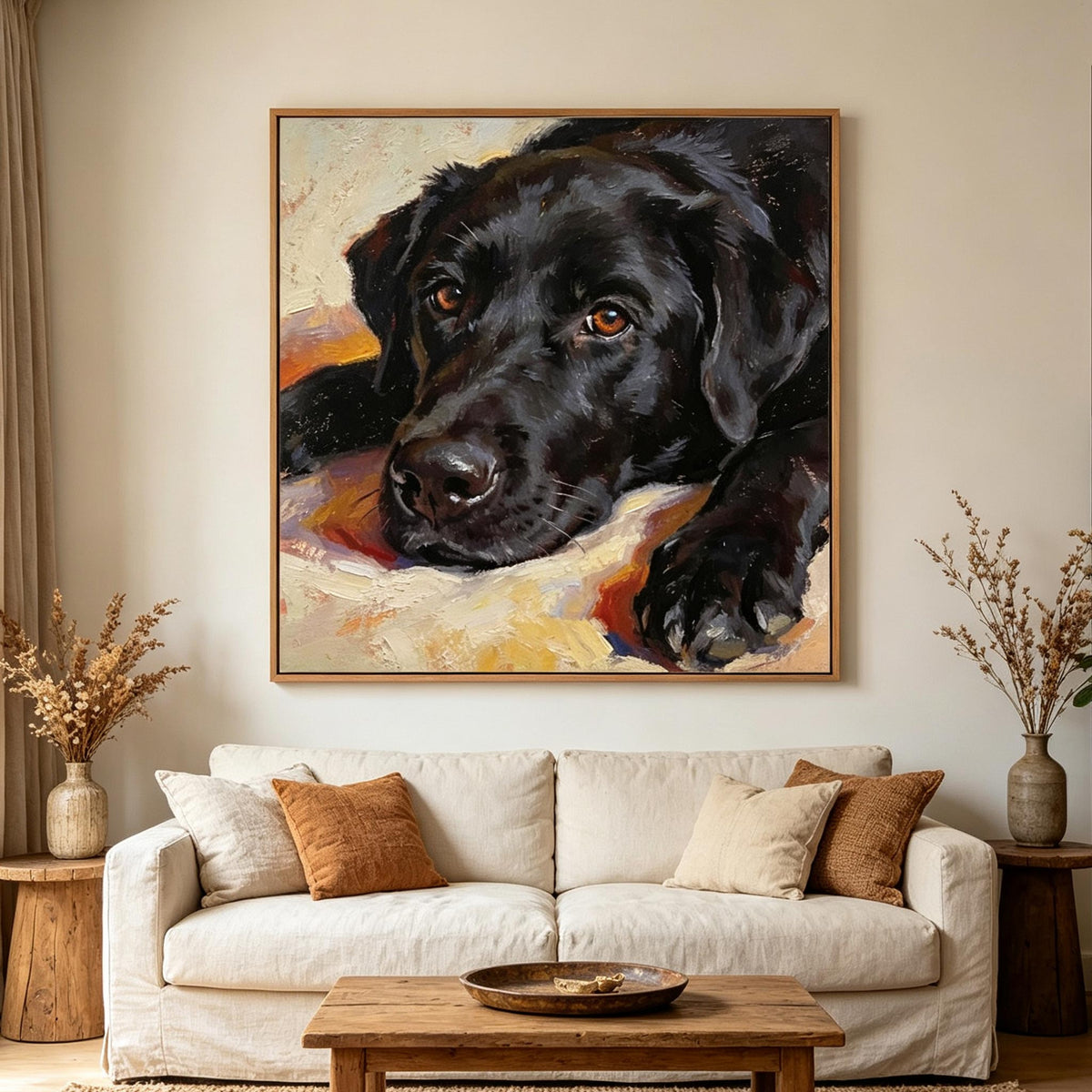 Black Labrador Portrait Wall Art #AN032