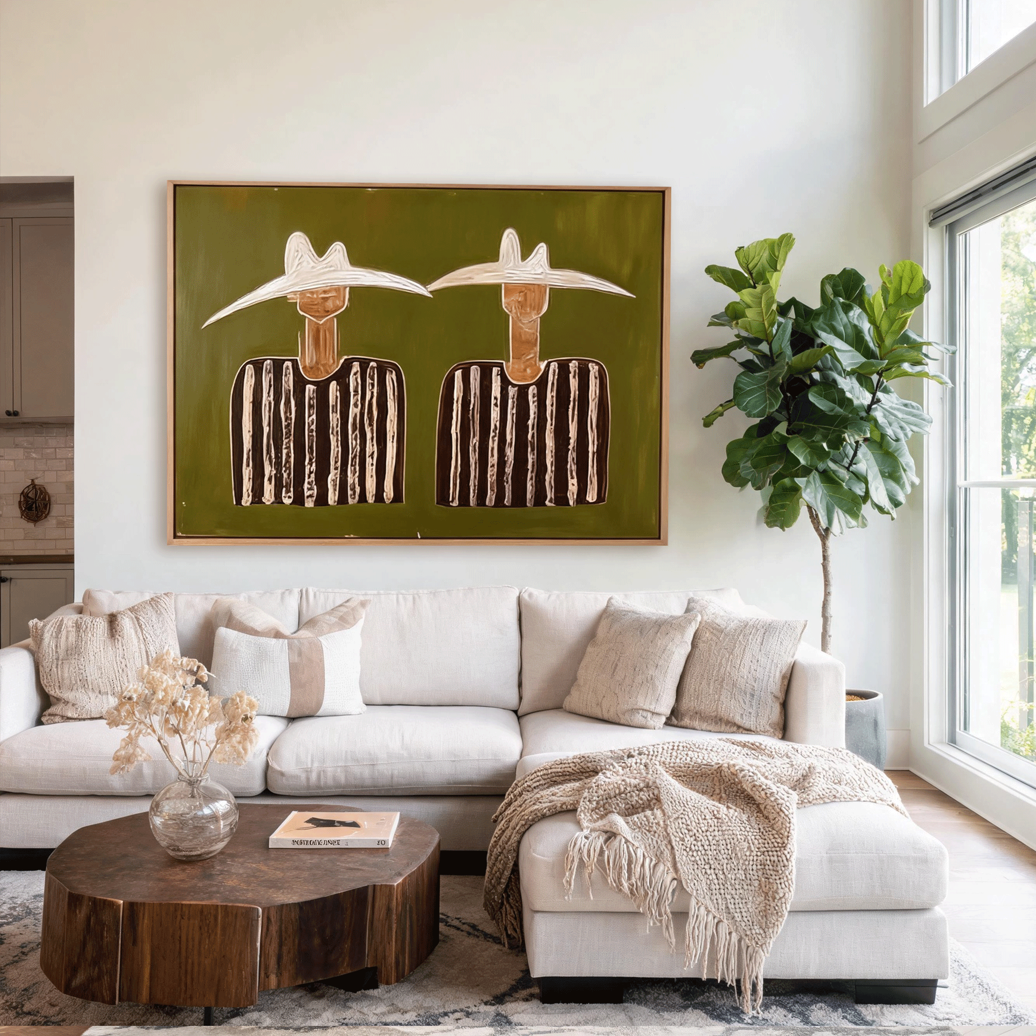Modern Cowboy Wall Art | Minimalist Western Oil Painting #MA042