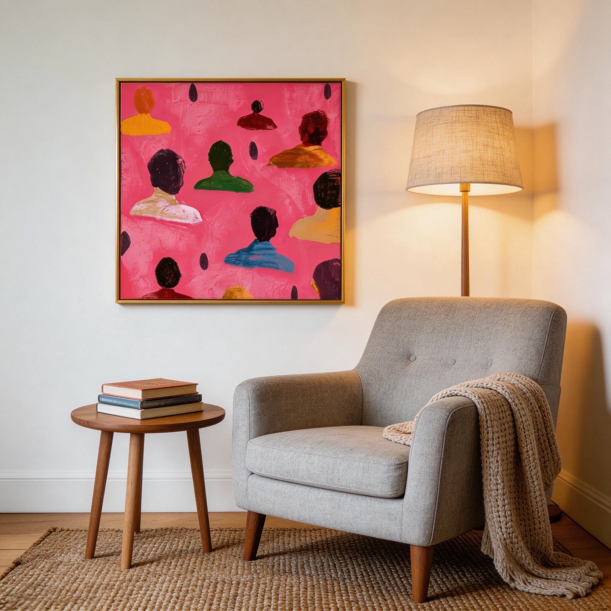 Colorful Abstract Portrait Canvas Wall Art #CP011
