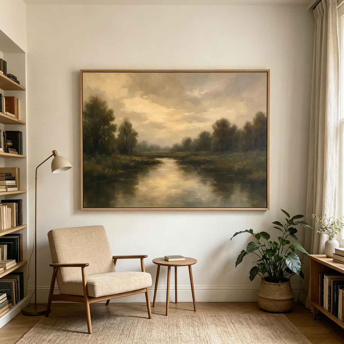Misty River Landscape Wall Art #LS050