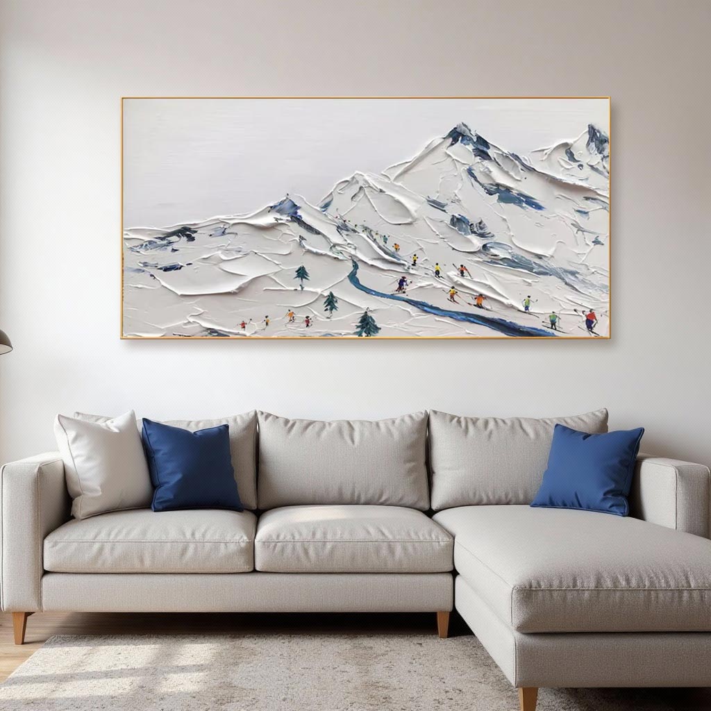 Snowy Mountain Abstract Landscape Wall Decor #MA002