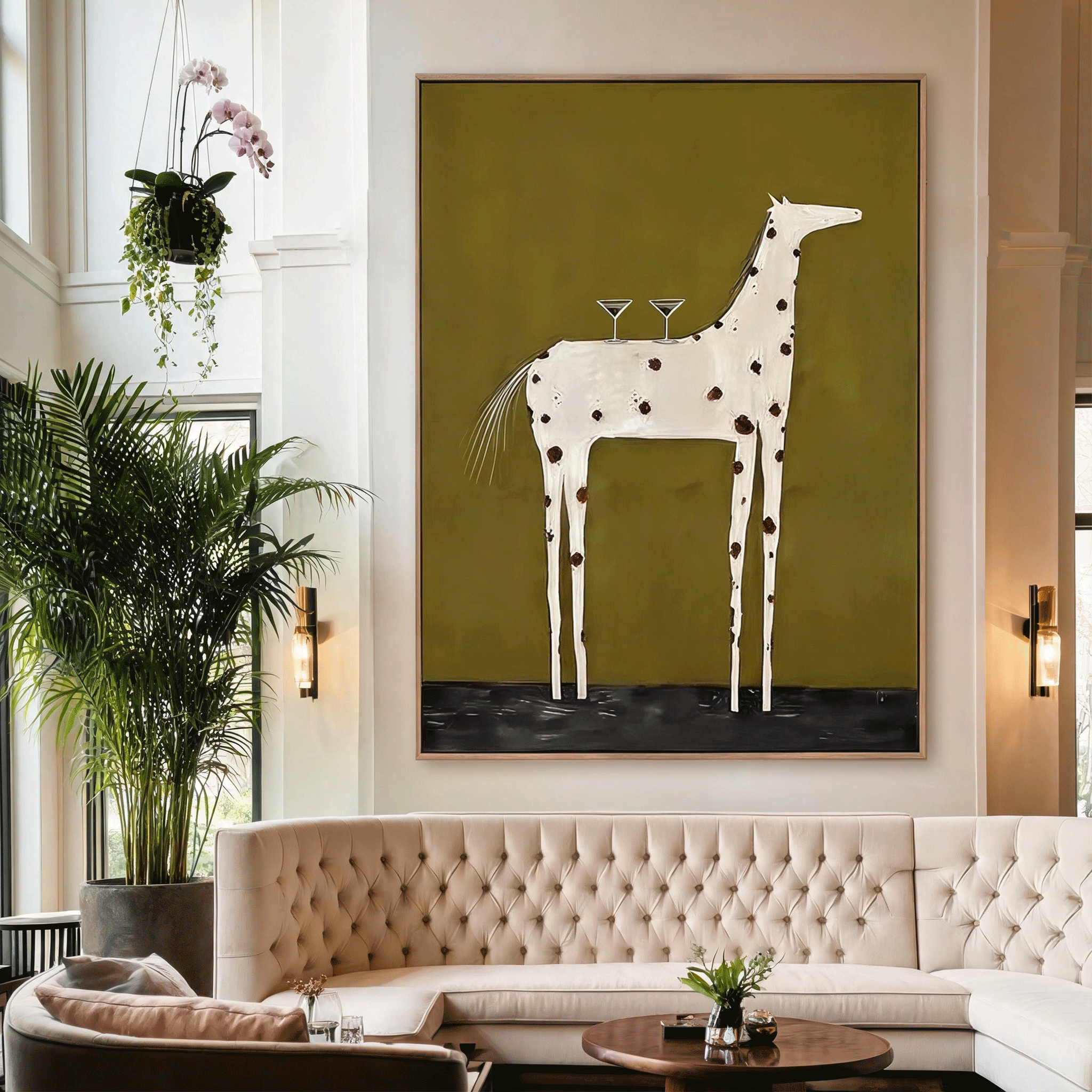 Minimalist Horse Wall Art | Modern Figurative Oil Painting #HA052