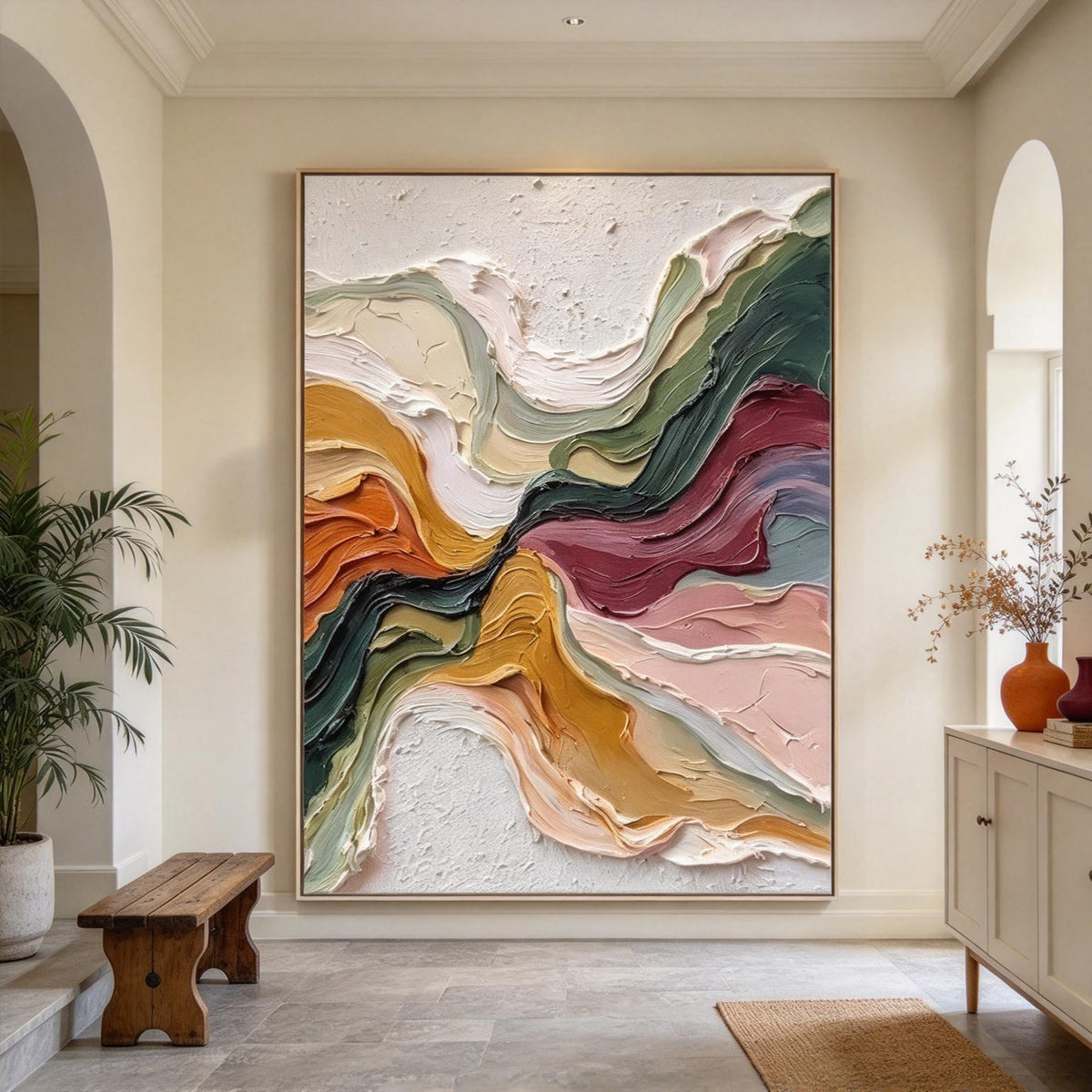 Converging Currents – Heavy Impasto Abstract Painting #CA009