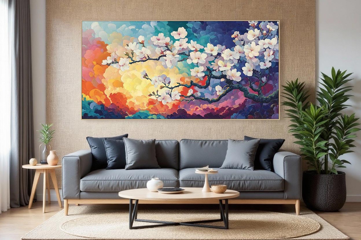 Floral Abstract Landscape Painting #AT040