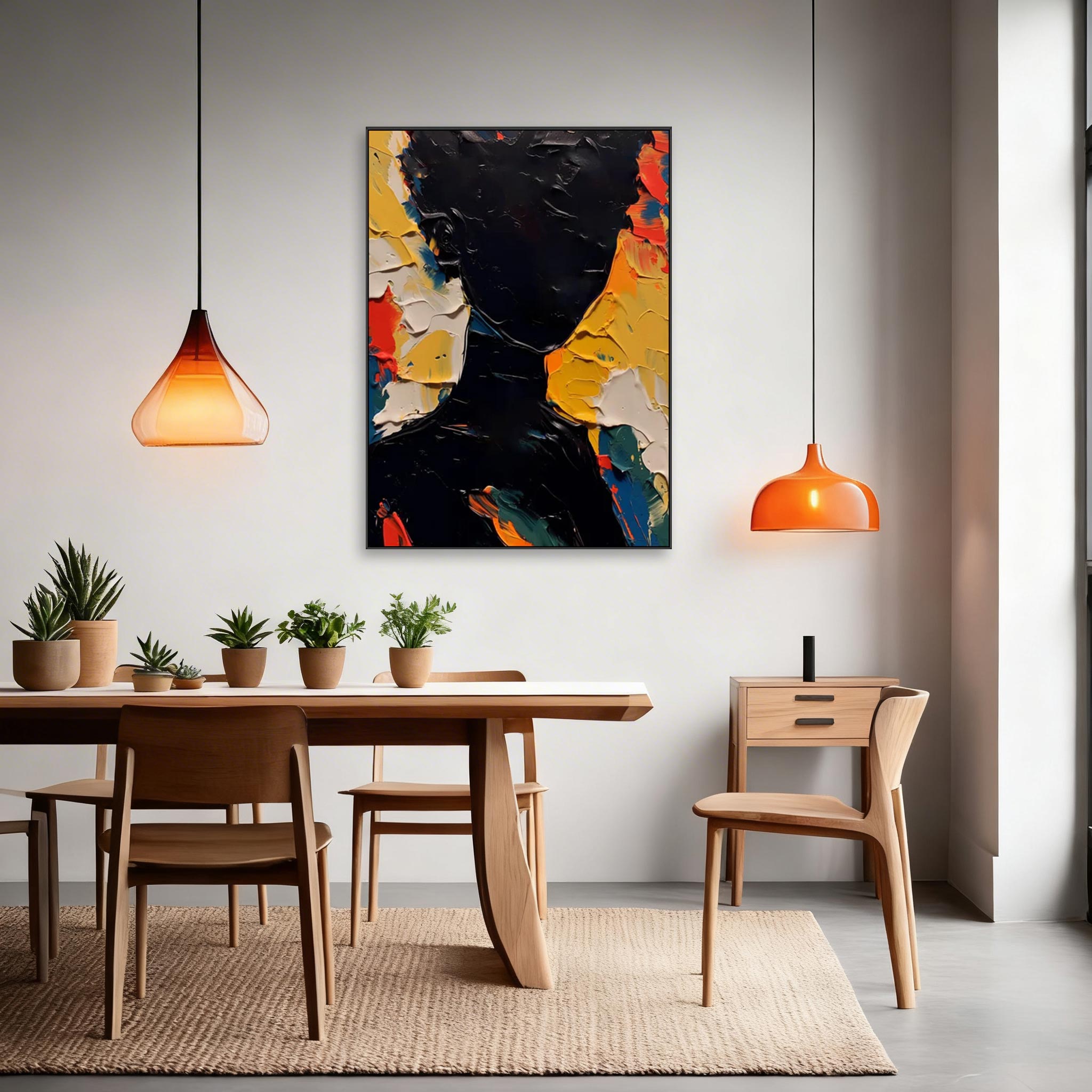 Abstract Portrait Texture Wall Art #MA014