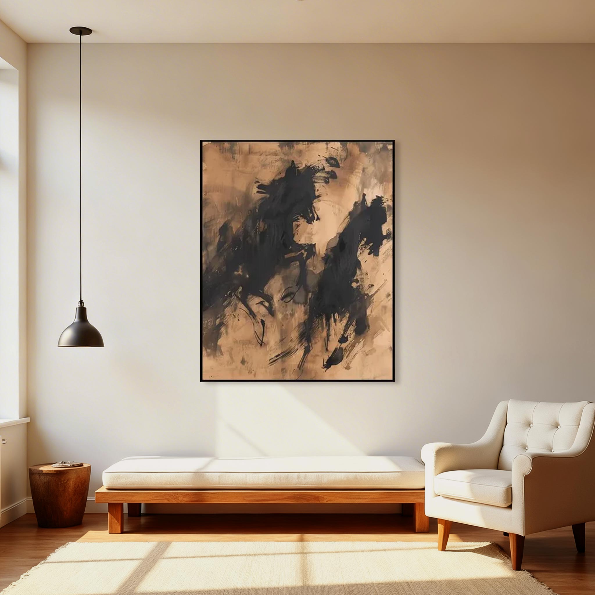 Abstract Running Horse Wall Art Canvas Painting #HA008