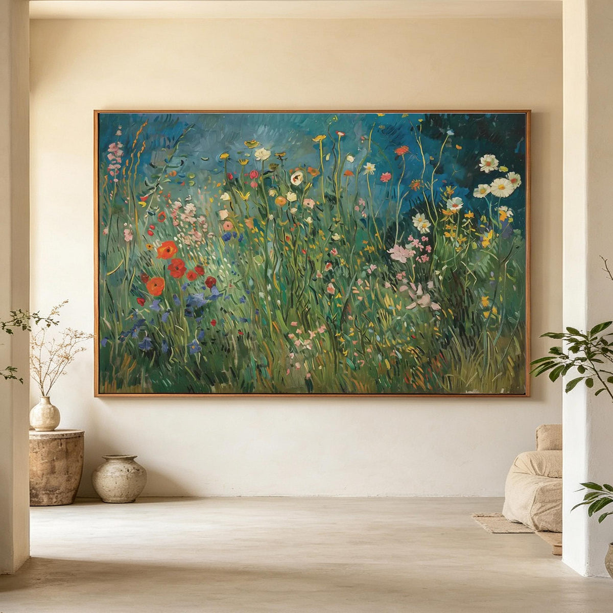Colorful Wildflower Meadow Wall Art #FL065