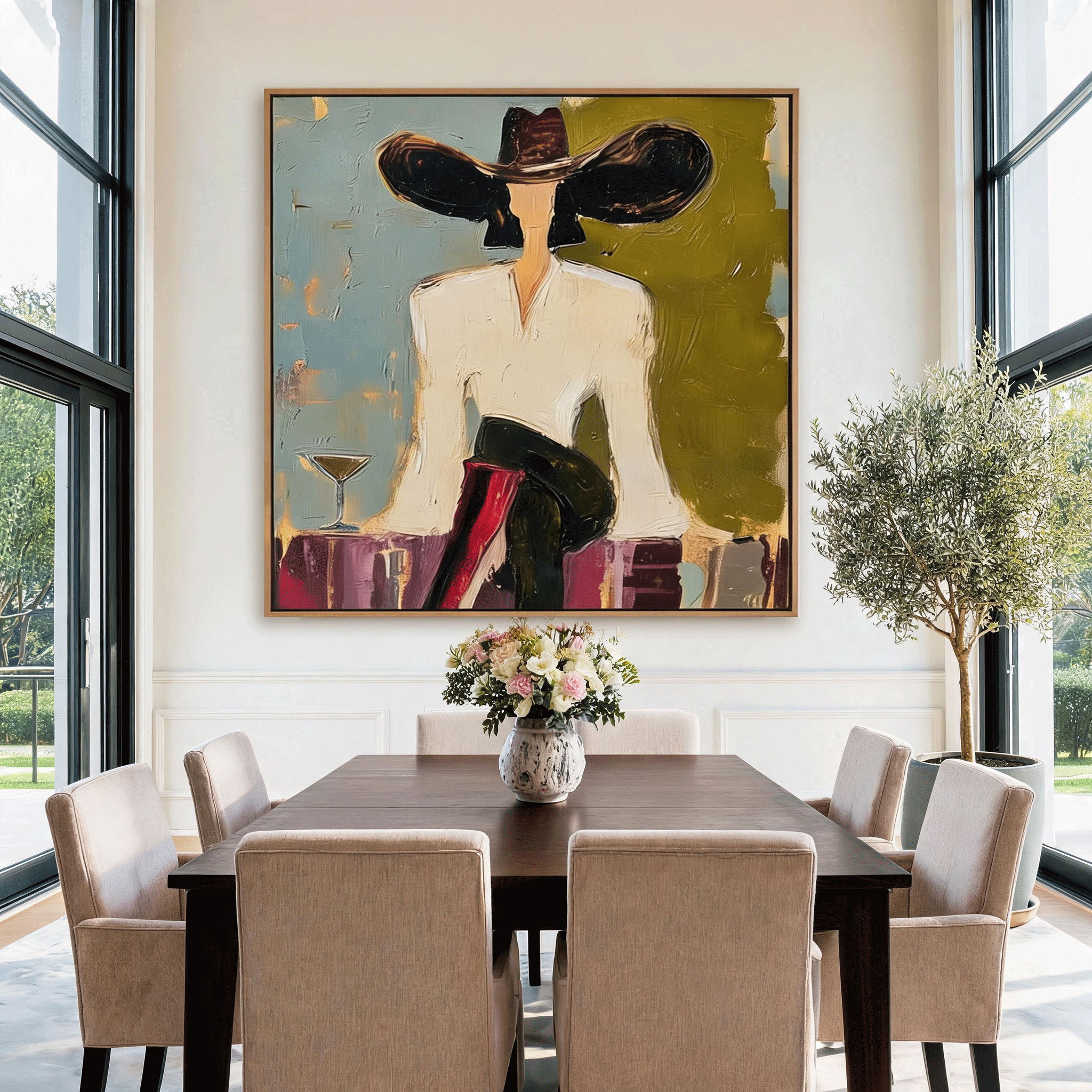 Modern Cowboy Wall Art | Hand-Painted Figurative Oil Painting #MA046