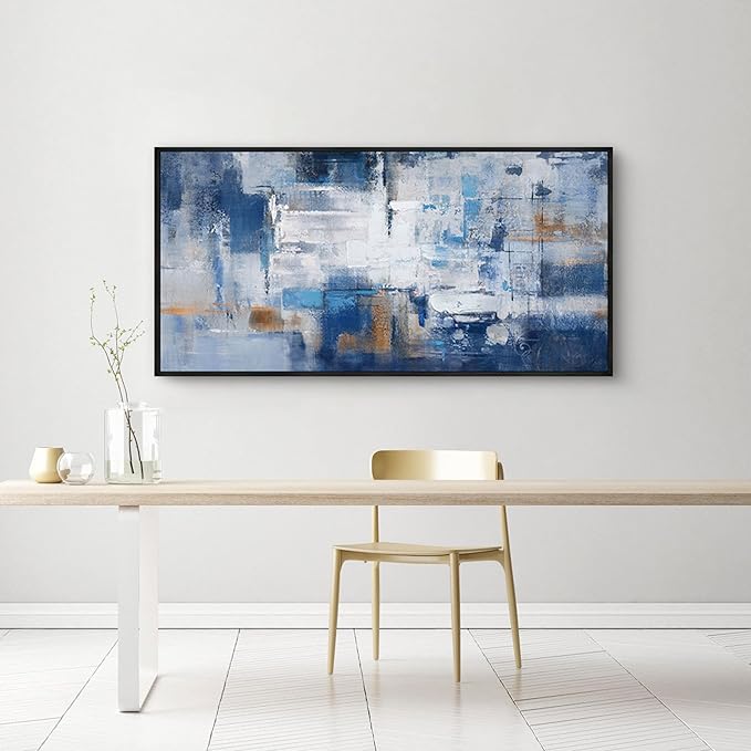 Blue Textured Minimalist Wall Art #BL001