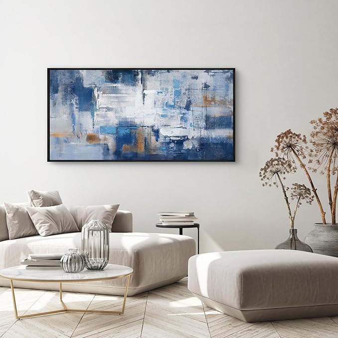 Blue Textured Minimalist Wall Art #BL001