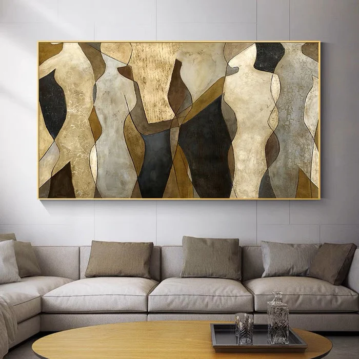 Golden Forms — Abstract Figurative Body Canvas Wall Art in Earth & Gold #BA003