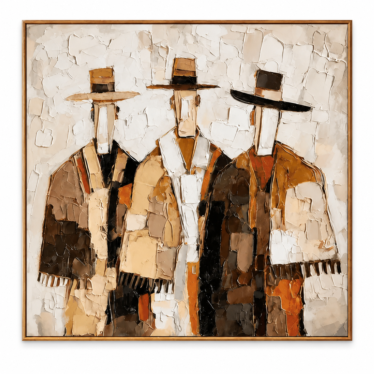The Trio – Heavy Impasto Abstract Cowboy Painting #CP083