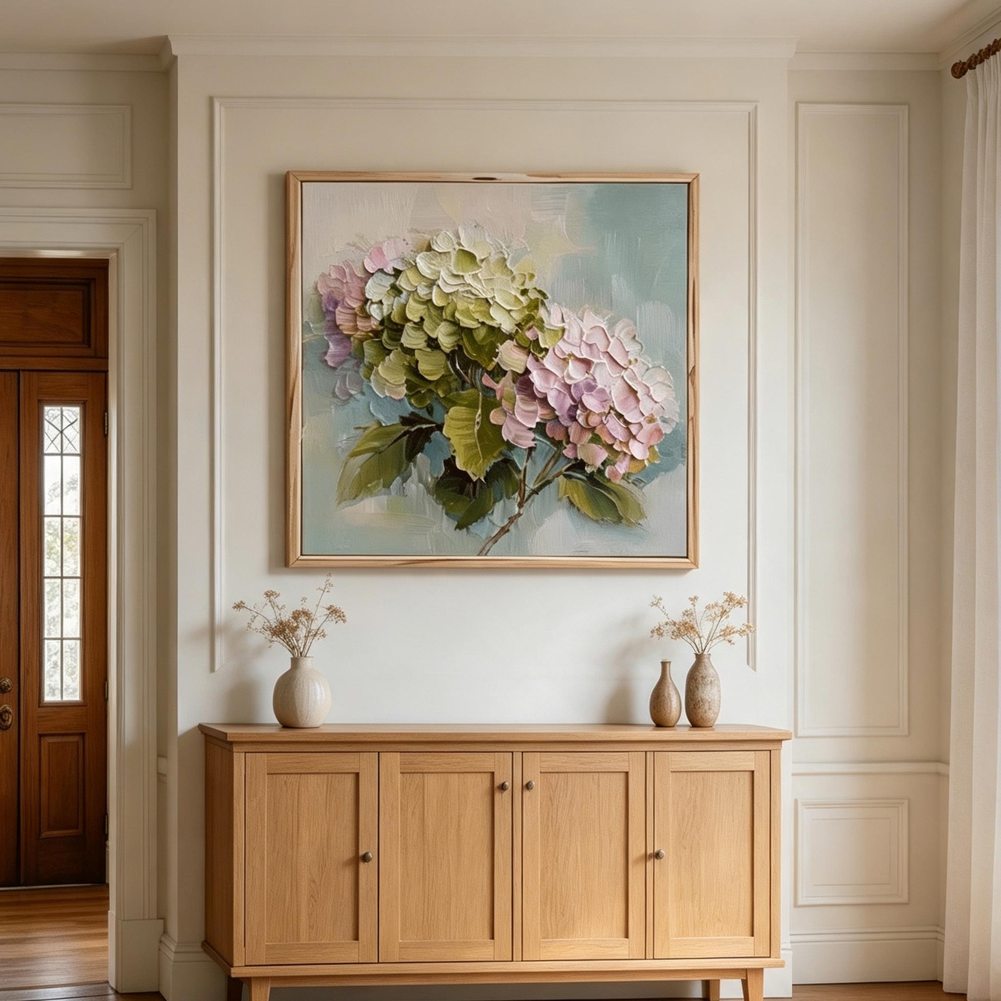 Textured Hydrangea Floral Wall Art #FL065