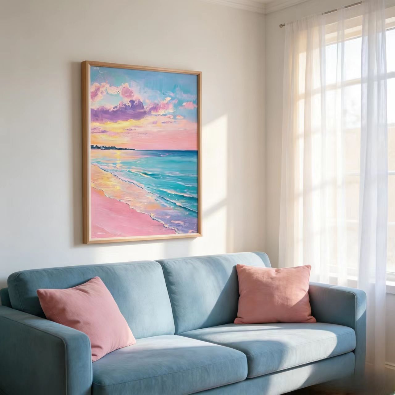 Pastel Coastal Sunset Wall Art #BC015