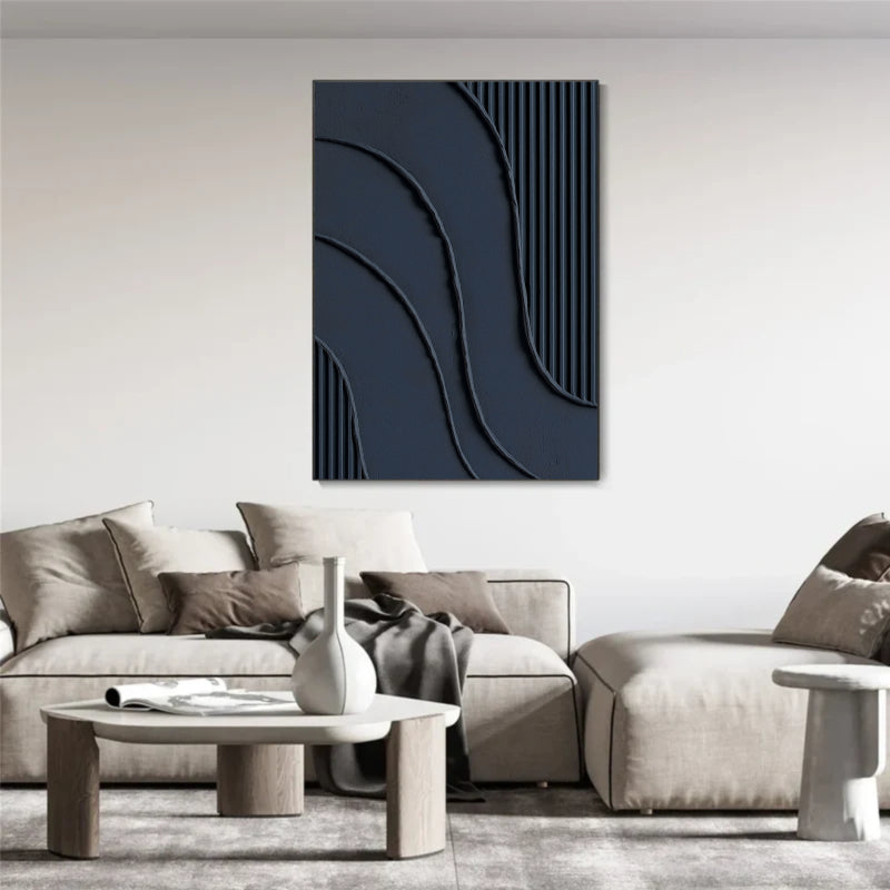 Black Textured Minimalist Wall Art #BT001