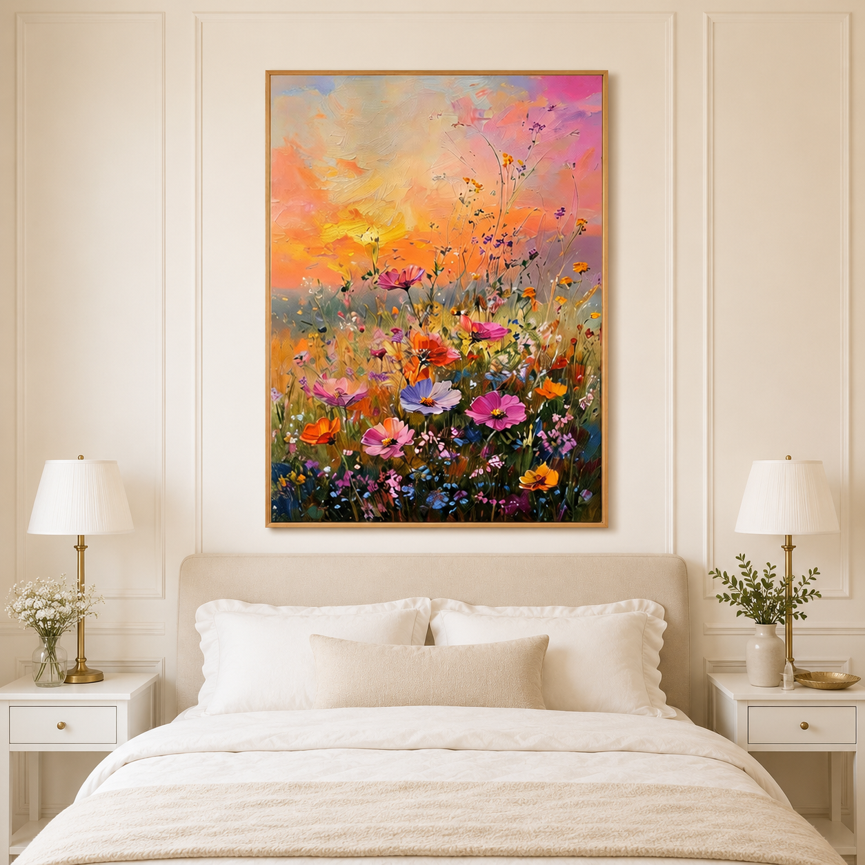 Sunset Wildflower Meadow Wall Art #FL045